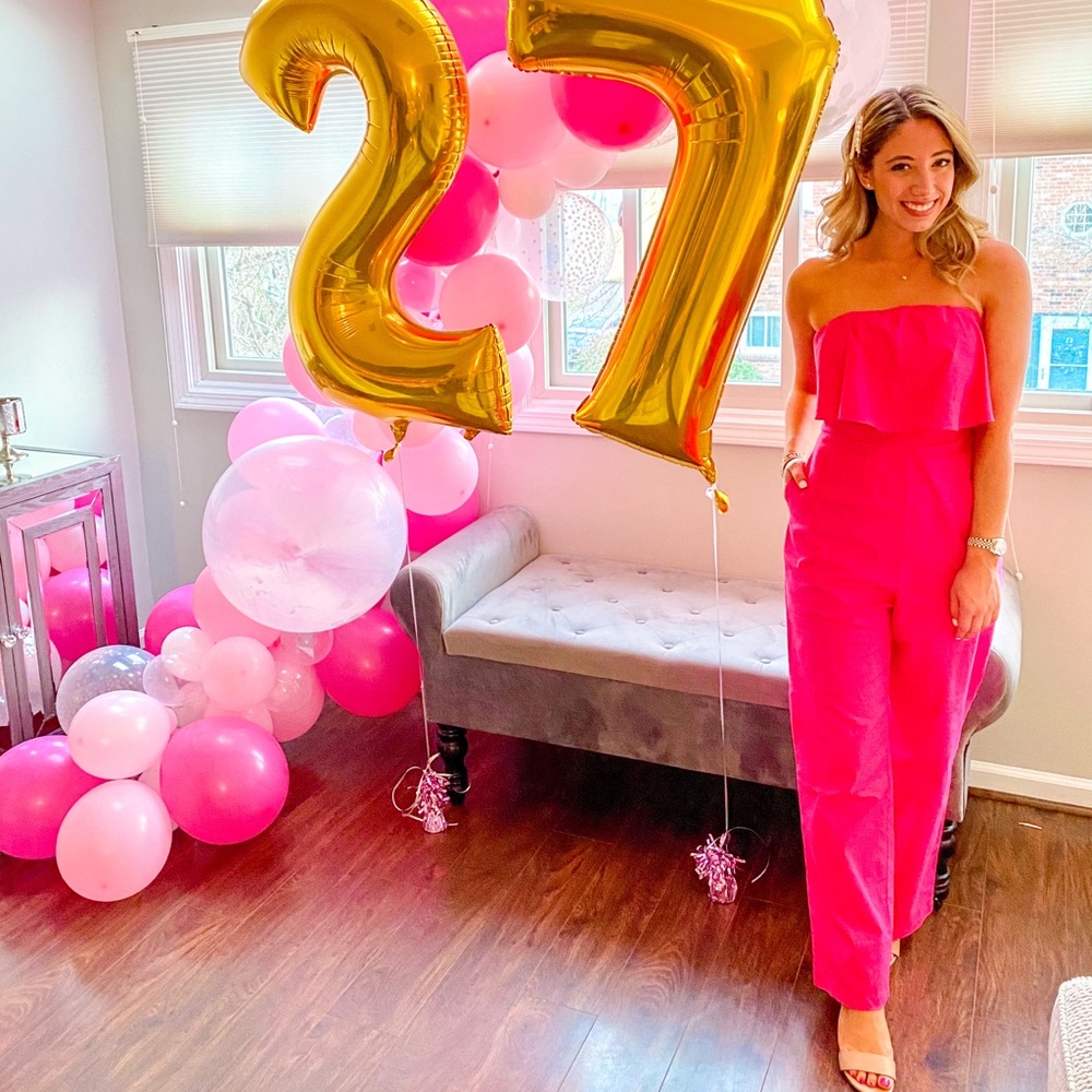 Hot pink jumpsuit